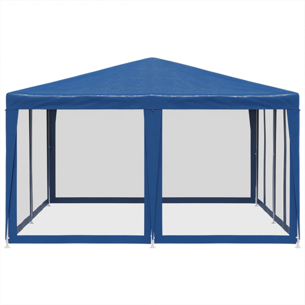 8721102806889_g_en_hd_2 vidaXL Party Tent with 8 Mesh Sidewalls Blue 4x4 m HDPE - Image 4