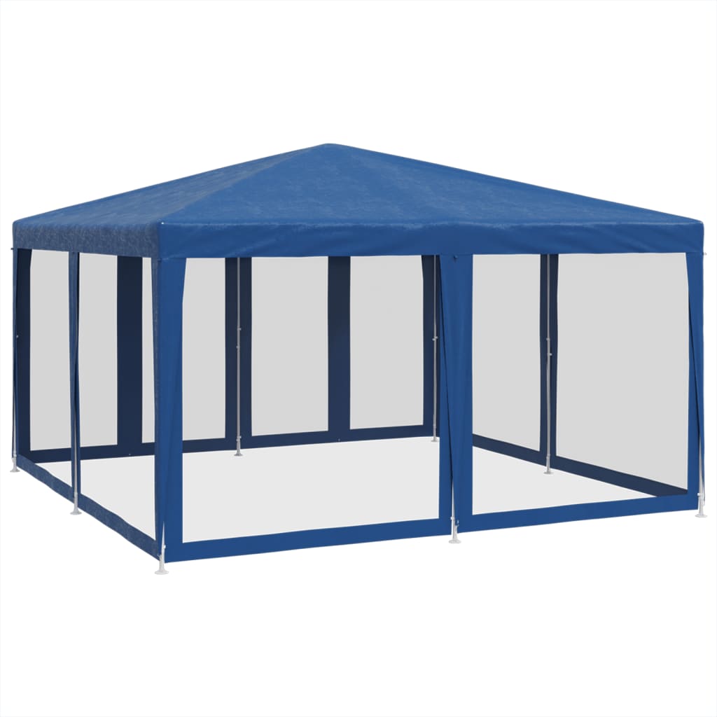 8721102806889_g_en_hd_3 vidaXL Party Tent with 8 Mesh Sidewalls Blue 4x4 m HDPE - Image 5