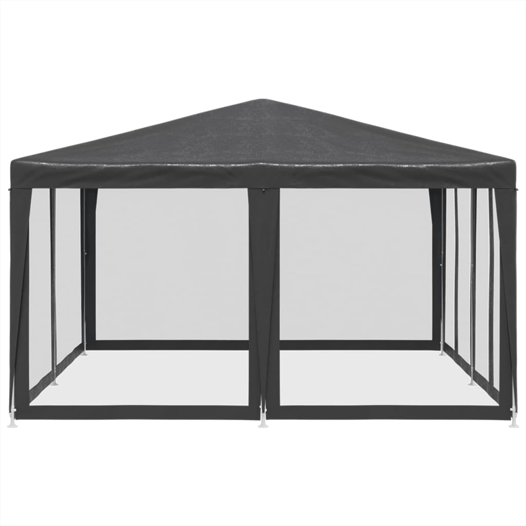 8721102806902_g_en_hd_2 vidaXL Party Tent with 8 Mesh Sidewalls Anthracite 4x4 m HDPE - Image 4