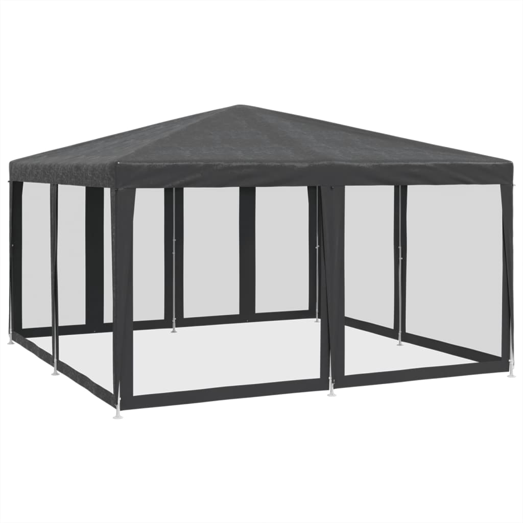 8721102806902_g_en_hd_3 vidaXL Party Tent with 8 Mesh Sidewalls Anthracite 4x4 m HDPE - Image 5