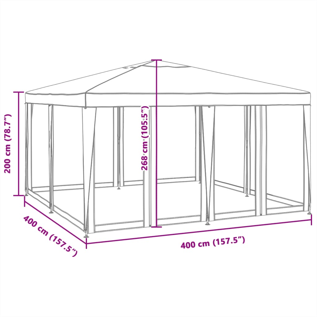 8721102806902_g_en_hd_6 vidaXL Party Tent with 8 Mesh Sidewalls Anthracite 4x4 m HDPE - Image 8