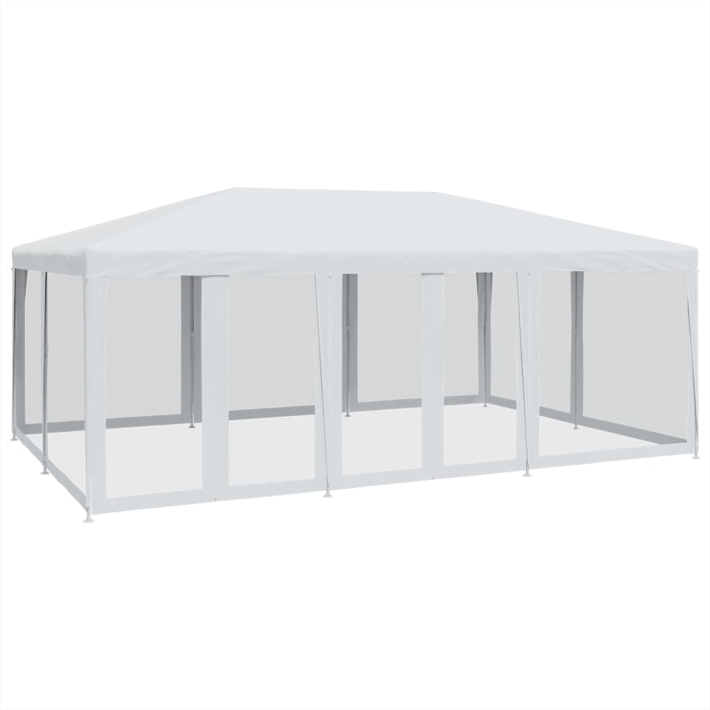 8721102806926_a_en_hd_1 vidaXL Party Tent with 10 Mesh Sidewalls White 6x4 m HDPE - Image 2