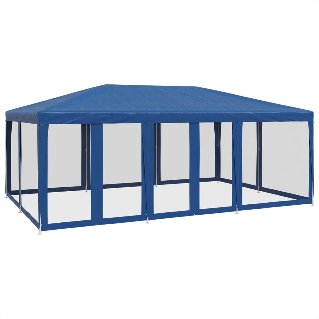 8721102806933_a_en_hd_1 vidaXL Party Tent with 10 Mesh Sidewalls Blue 6x4 m HDPE - Image 2