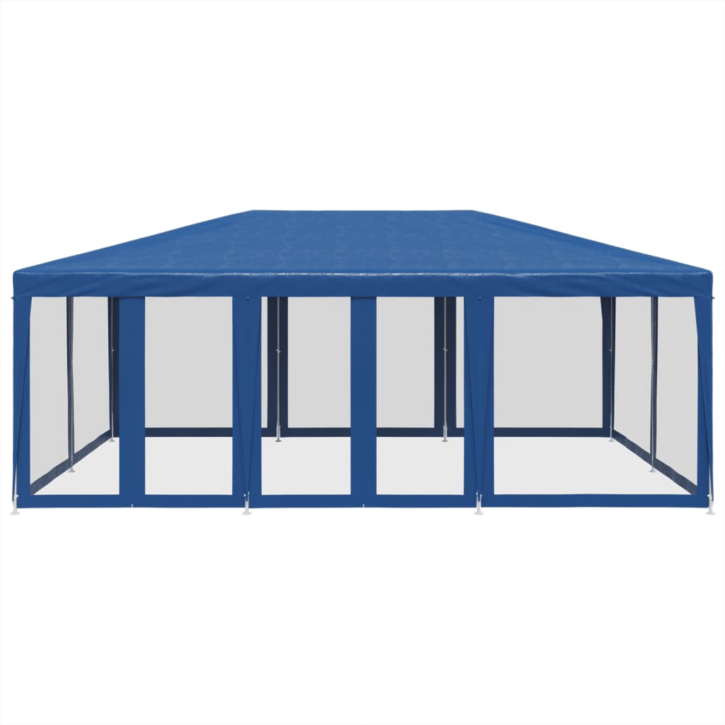 8721102806933_g_en_hd_1 vidaXL Party Tent with 10 Mesh Sidewalls Blue 6x4 m HDPE - Image 3