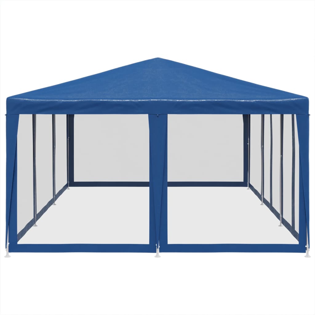 8721102806933_g_en_hd_2 vidaXL Party Tent with 10 Mesh Sidewalls Blue 6x4 m HDPE - Image 4
