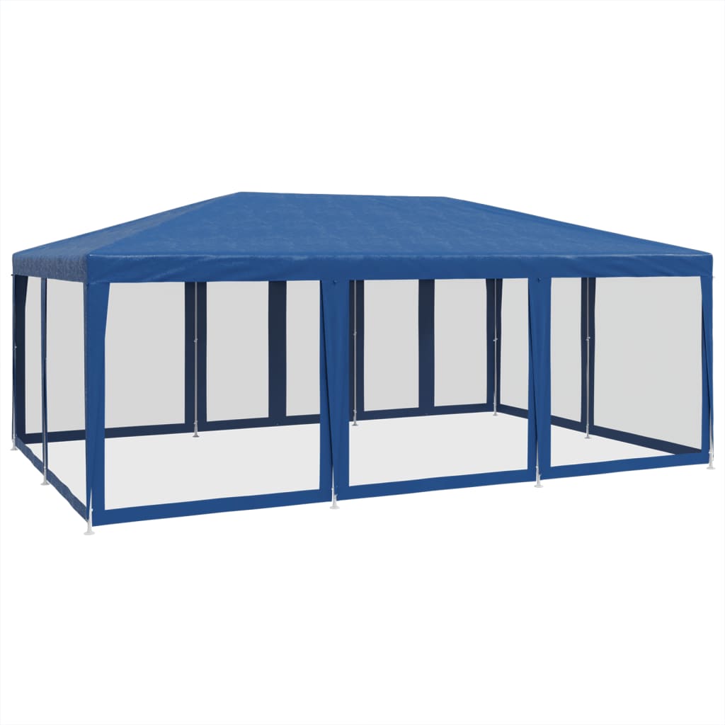 8721102806933_g_en_hd_3 vidaXL Party Tent with 10 Mesh Sidewalls Blue 6x4 m HDPE - Image 5