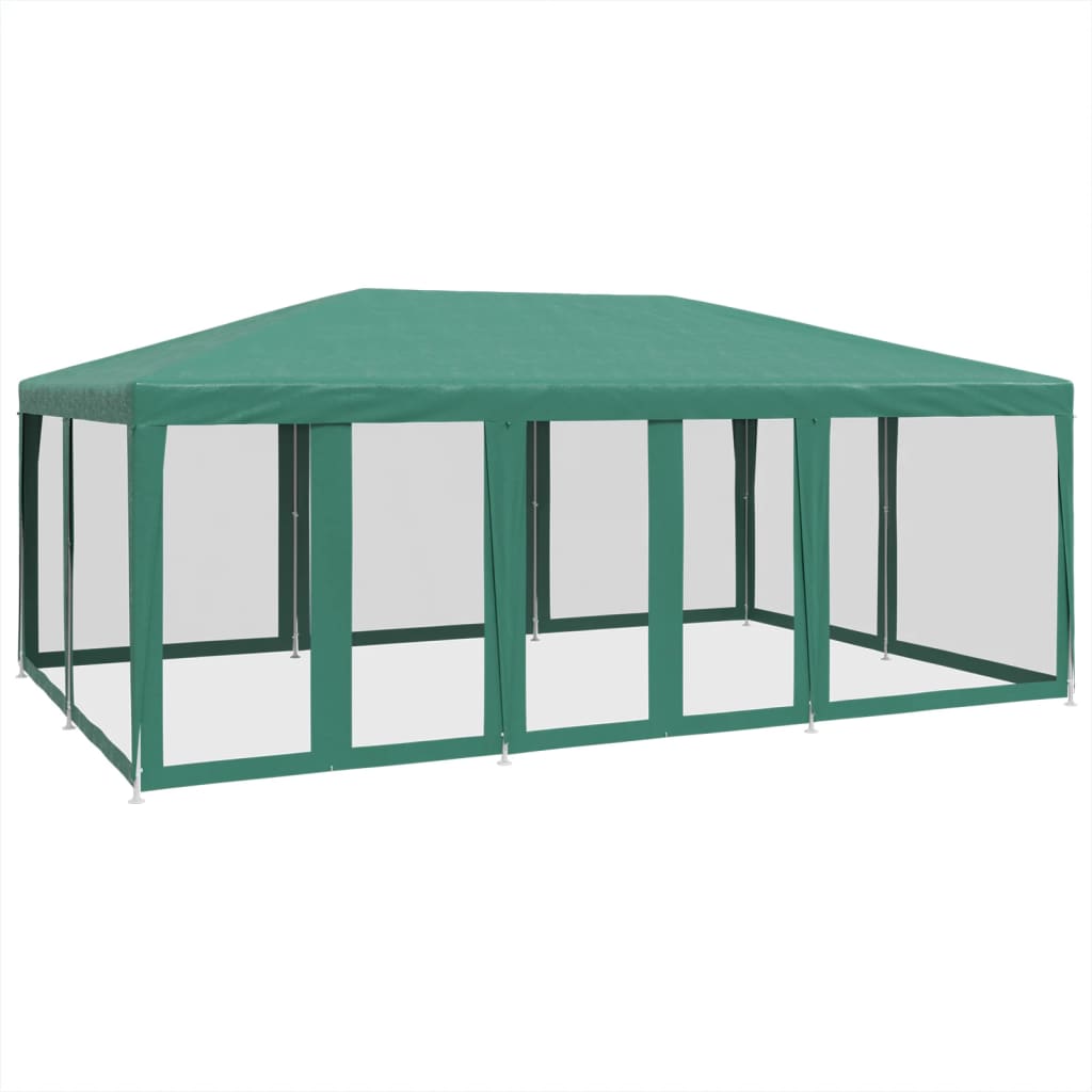 8721102806940_a_en_hd_1 vidaXL Party Tent with 10 Mesh Sidewalls Green 6x4 m HDPE - Image 2