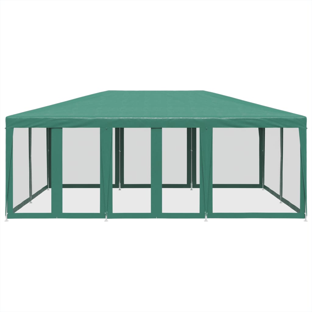 8721102806940_g_en_hd_1 vidaXL Party Tent with 10 Mesh Sidewalls Green 6x4 m HDPE - Image 3