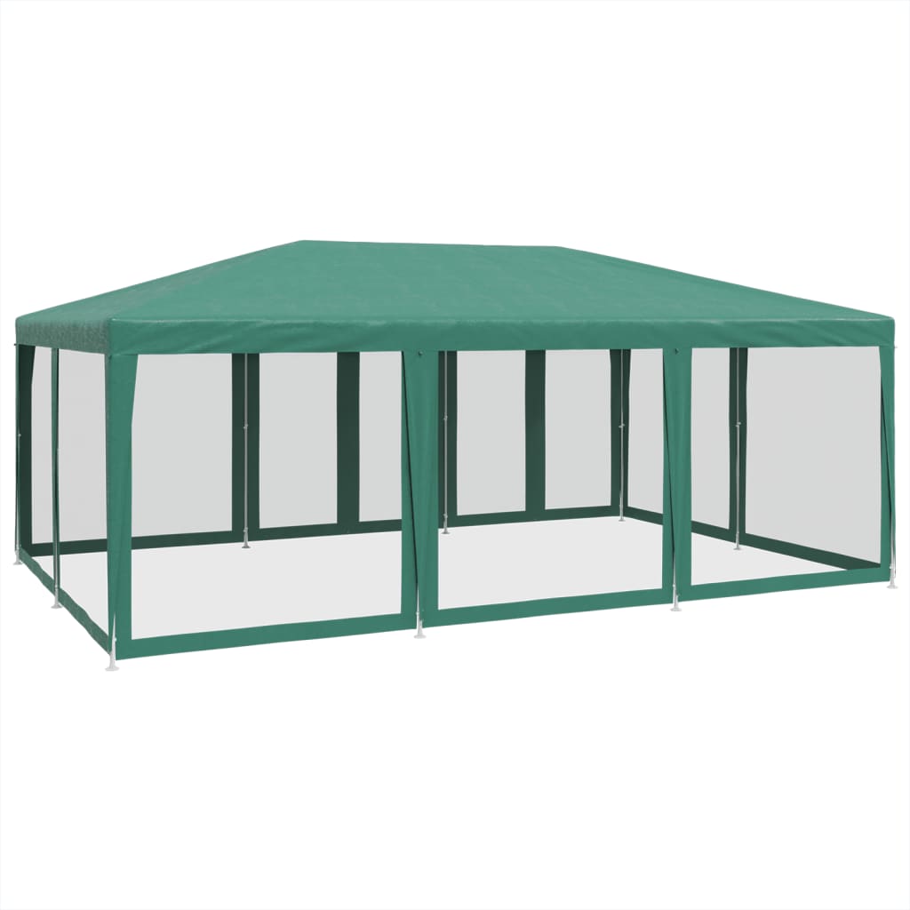 8721102806940_g_en_hd_3 vidaXL Party Tent with 10 Mesh Sidewalls Green 6x4 m HDPE - Image 5