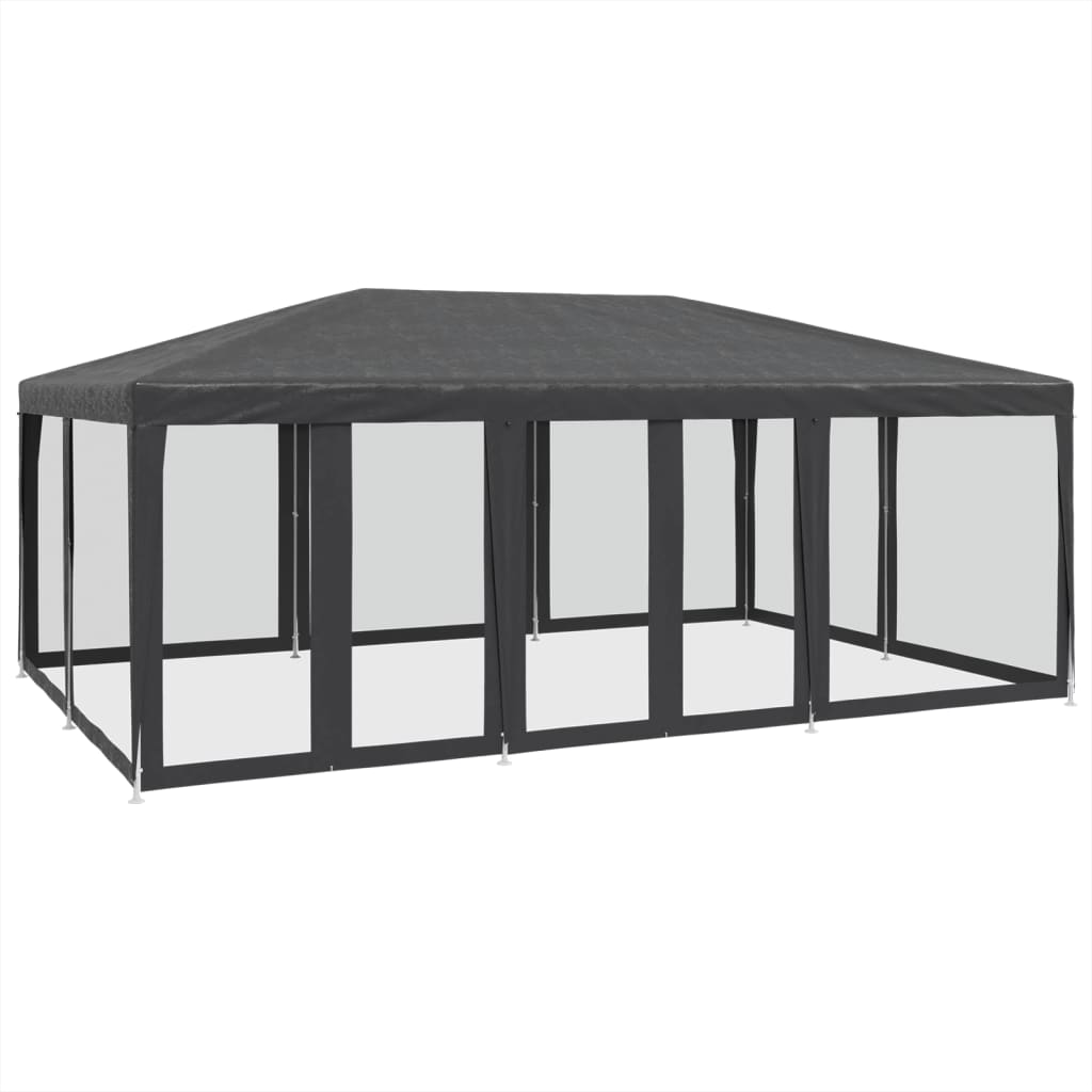 8721102806957_a_en_hd_1 vidaXL Party Tent with 10 Mesh Sidewalls Anthracite 6x4 m HDPE - Image 2