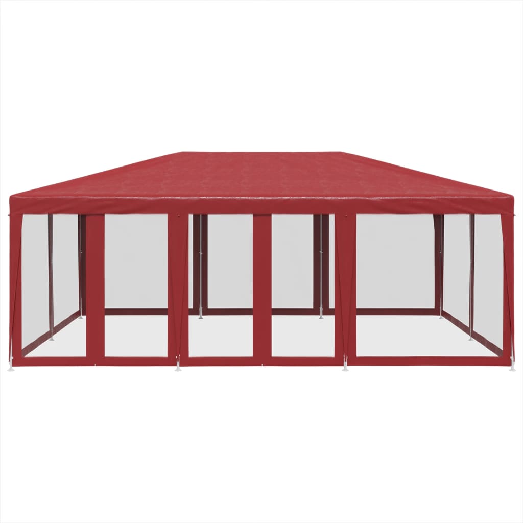 8721102806964_g_en_hd_1 vidaXL Party Tent with 10 Mesh Sidewalls Red 6x4 m HDPE - Image 3
