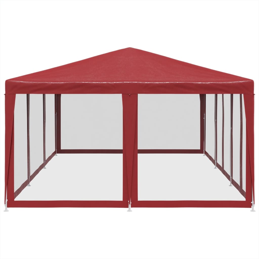 8721102806964_g_en_hd_2 vidaXL Party Tent with 10 Mesh Sidewalls Red 6x4 m HDPE - Image 4