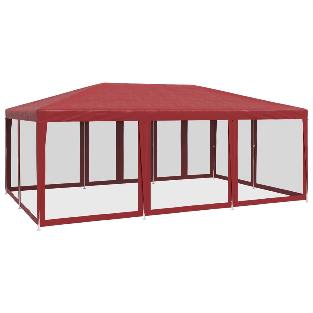 8721102806964_g_en_hd_3 vidaXL Party Tent with 10 Mesh Sidewalls Red 6x4 m HDPE - Image 5