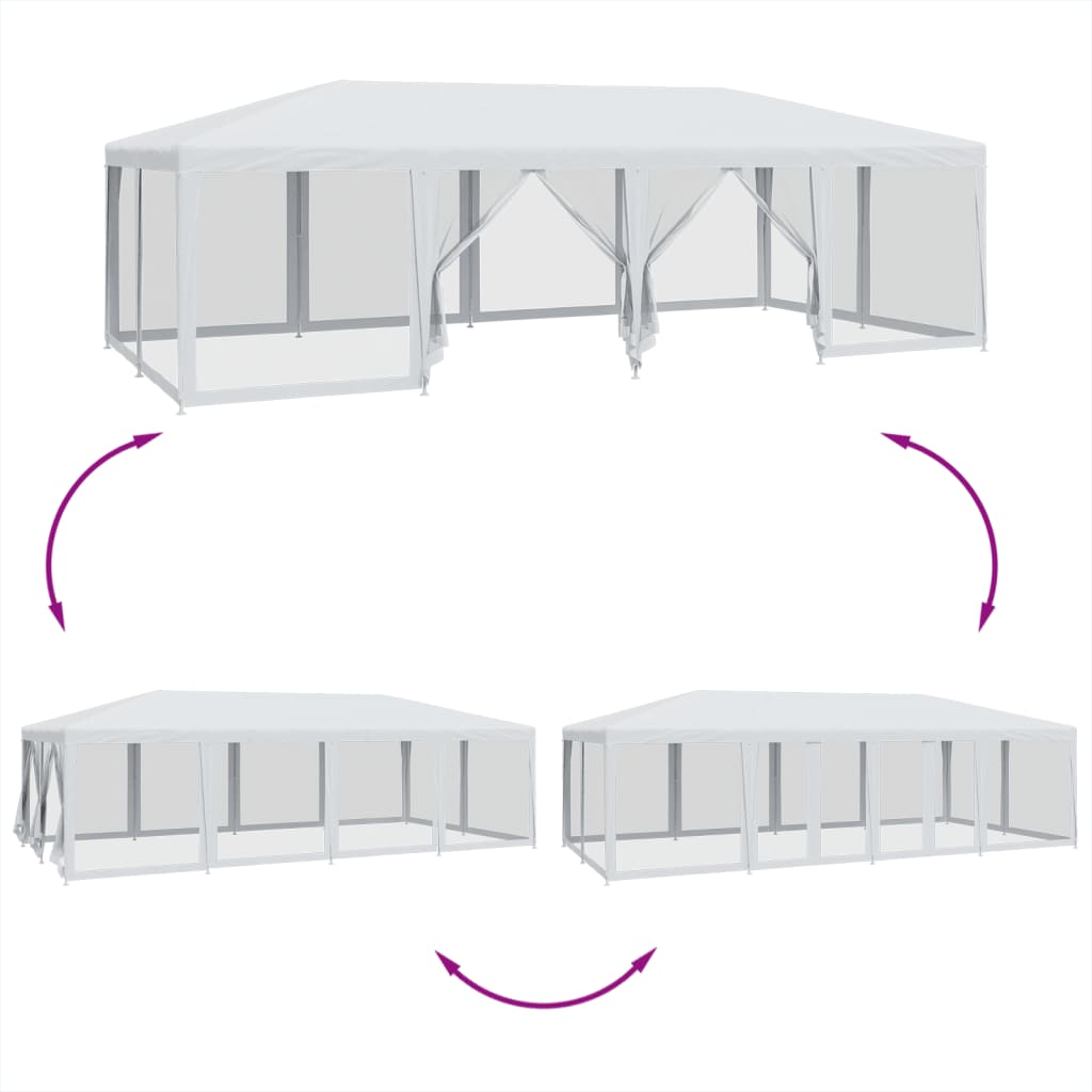 8721102806971_g_en_hd_4 vidaXL Party Tent with 12 Mesh Sidewalls White 8x4 m HDPE - Image 6