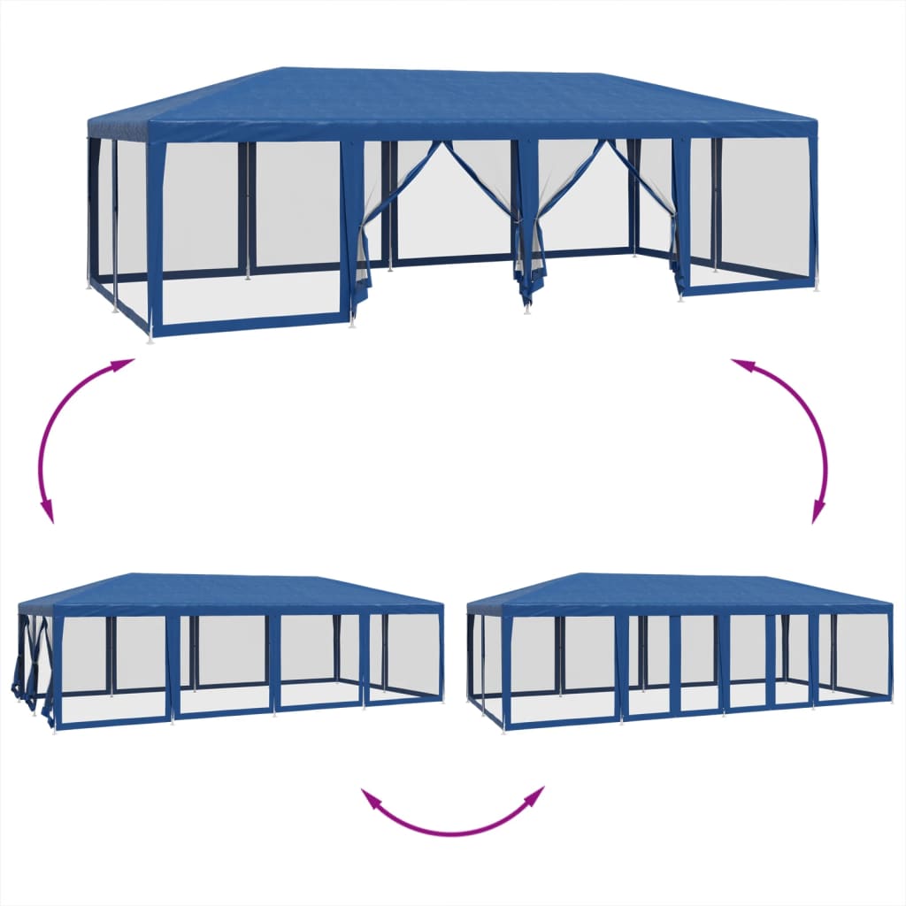 8721102806988_g_en_hd_4 vidaXL Party Tent with 12 Mesh Sidewalls Blue 8x4 m HDPE - Image 6