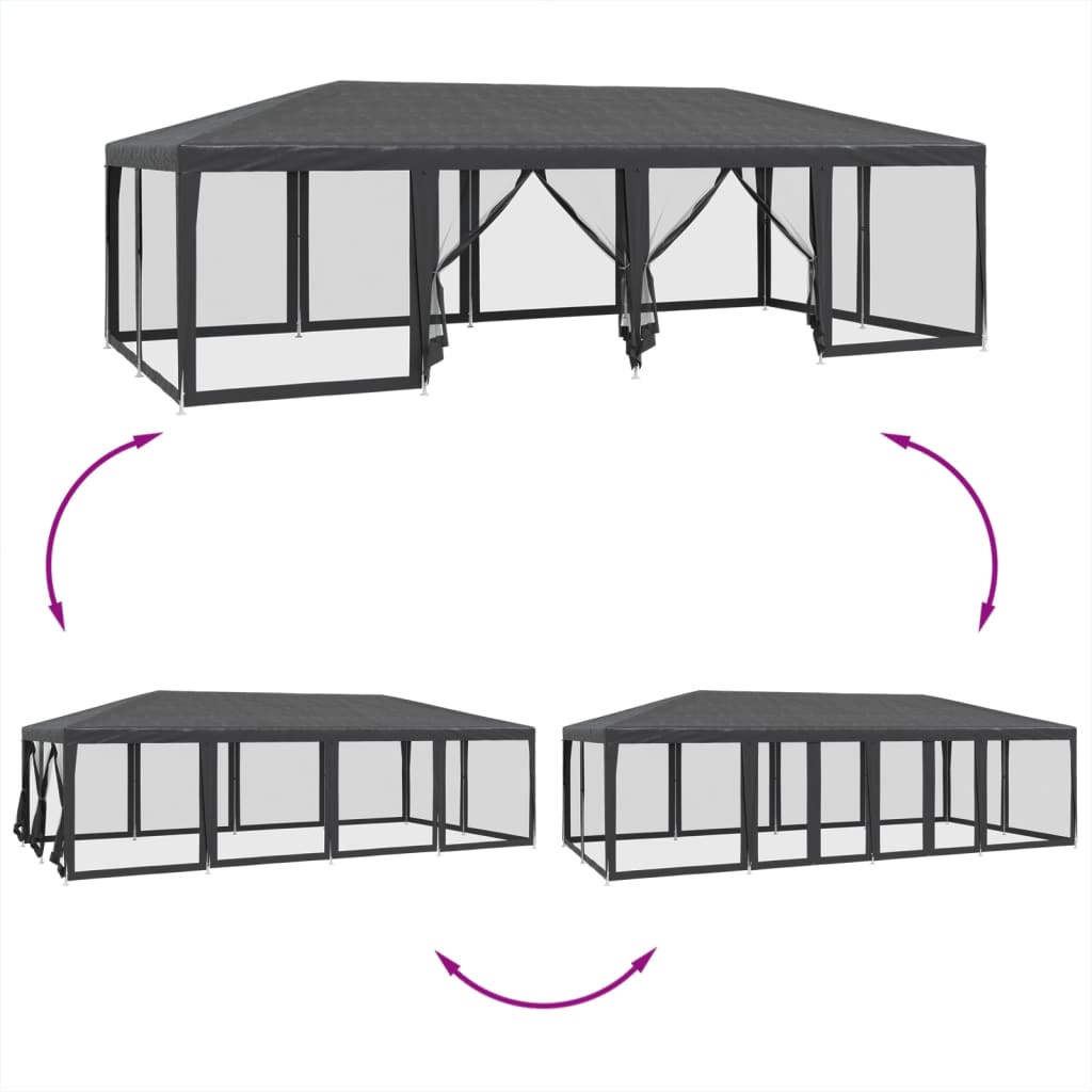 8721102807008_g_en_hd_4 vidaXL Party Tent with 12 Mesh Sidewalls Anthracite 8x4 m HDPE - Image 6