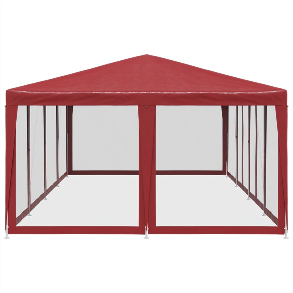 8721102807015_g_en_hd_2 vidaXL Party Tent with 12 Mesh Sidewalls Red 8x4 m HDPE - Image 4