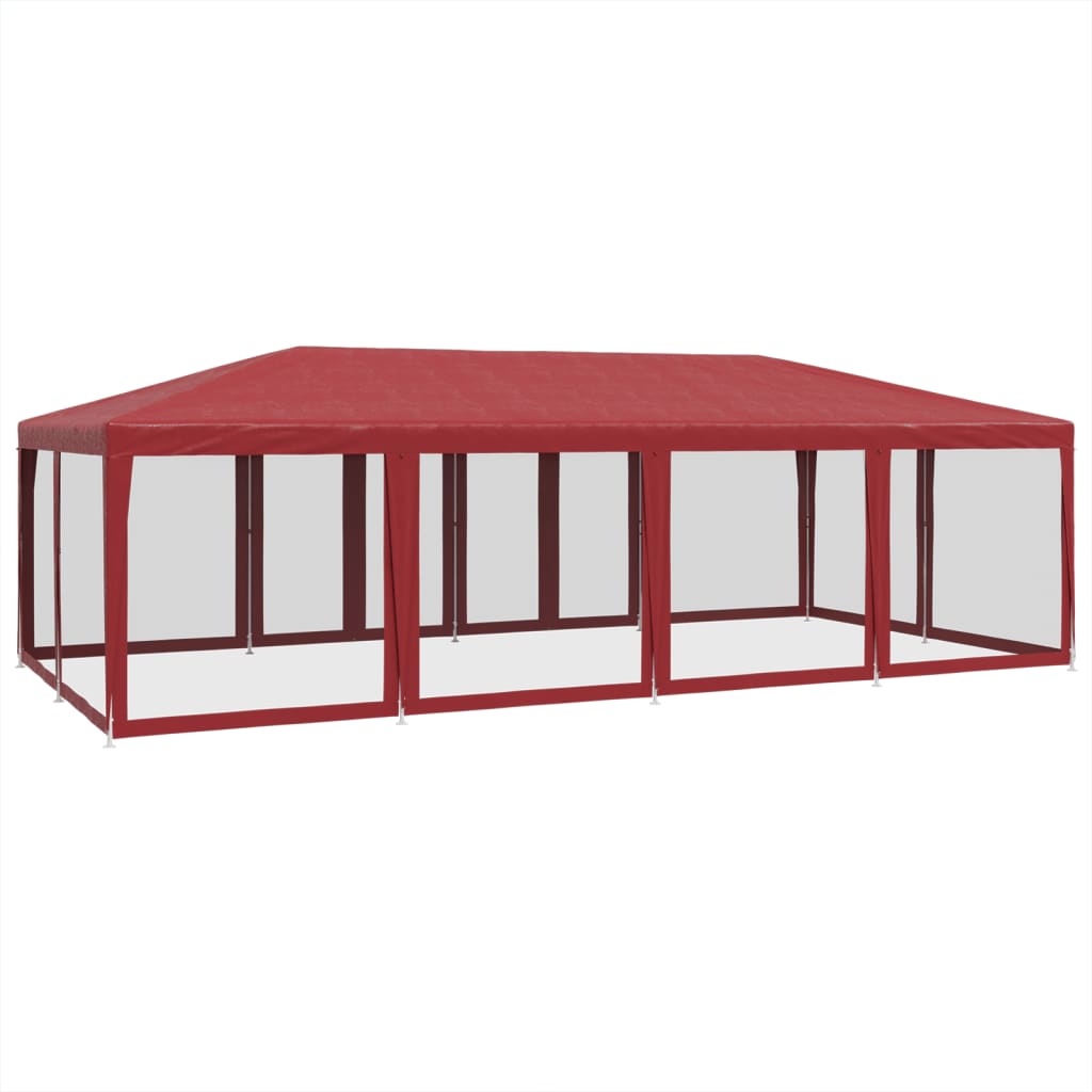 8721102807015_g_en_hd_3 vidaXL Party Tent with 12 Mesh Sidewalls Red 8x4 m HDPE - Image 5