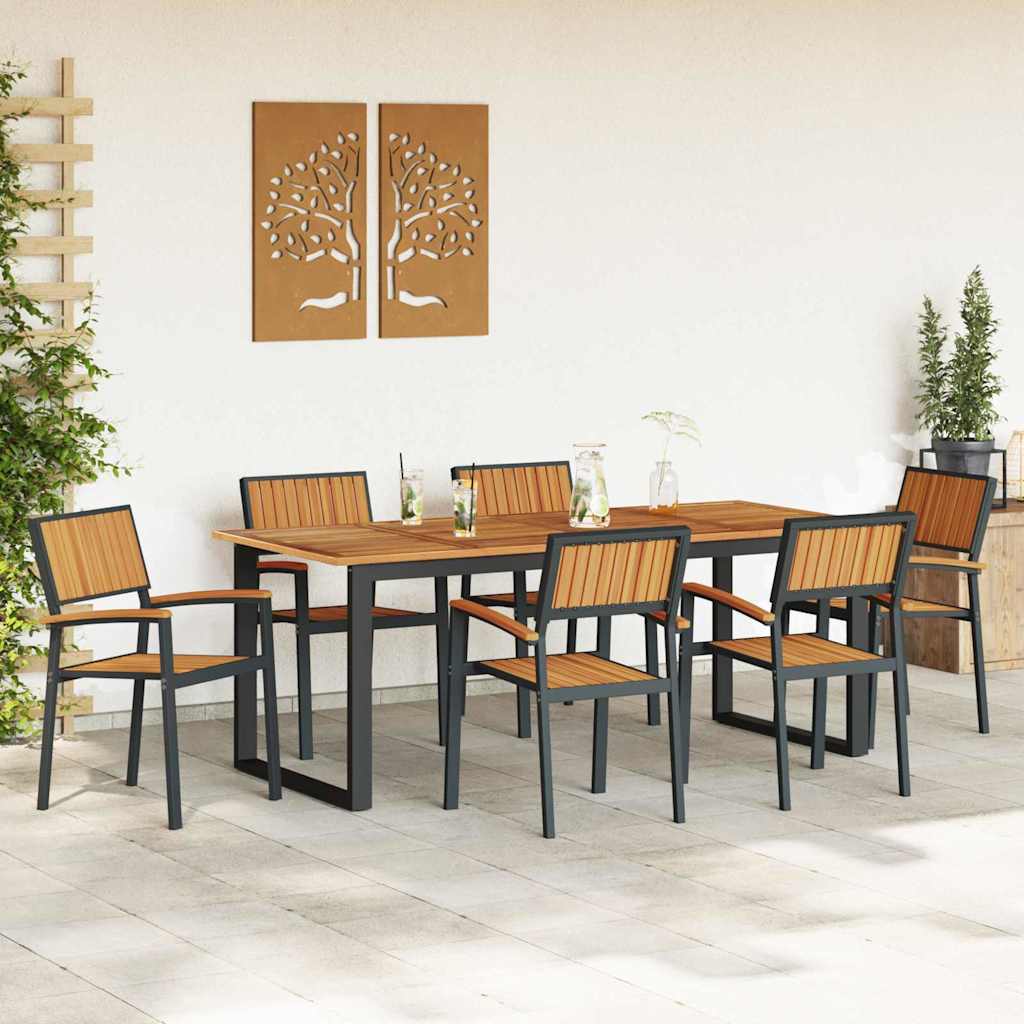 8721102817410_mo-im_en_hd_2 vidaXL Garden Dining Set 7 pcs Black and brown 200 x 90 x 75 cm - Image 4