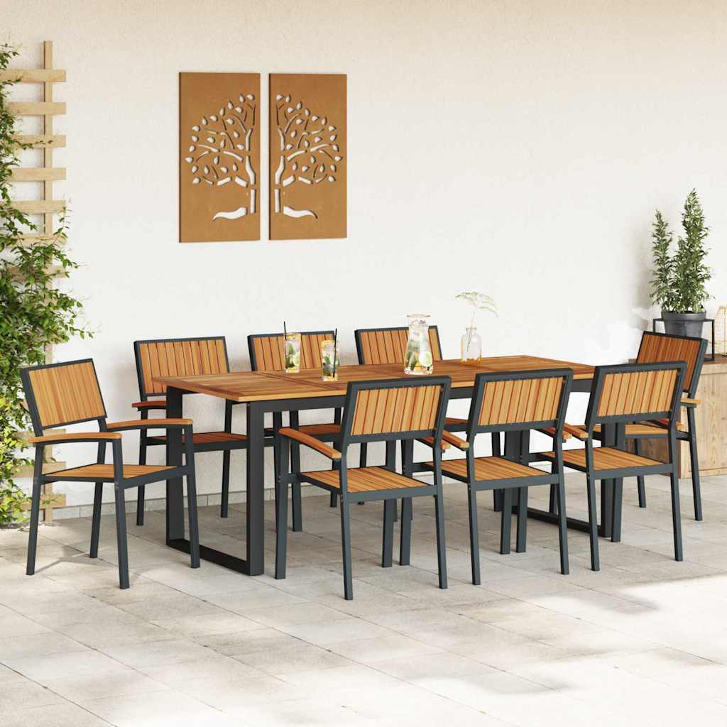 8721102817427_mo-im_en_hd_2 vidaXL Garden Dining Set 9 pcs Black and brown 200 x 90 x 75 cm - Image 4
