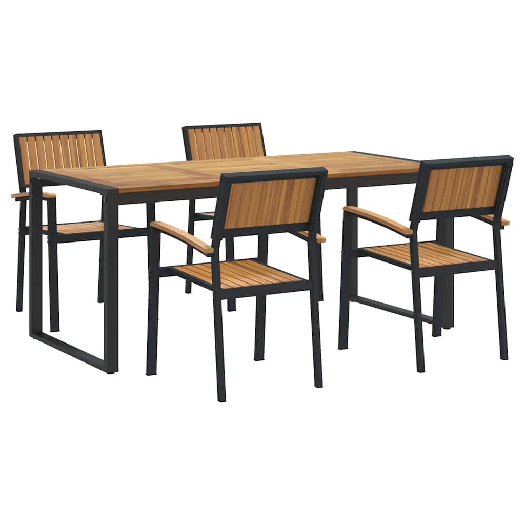 8721102817472_wbg-an-m_en_hd_3 vidaXL Garden Dining Set 5 pcs Black and brown 180 x 90 x 75 cm - Image 2