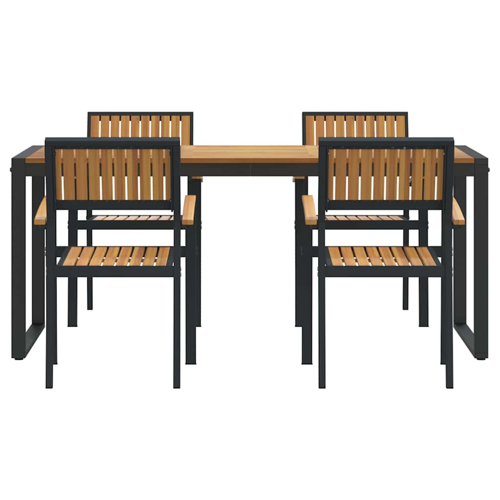8721102817472_wbg-fr_en_hd_4 vidaXL Garden Dining Set 5 pcs Black and brown 180 x 90 x 75 cm - Image 7