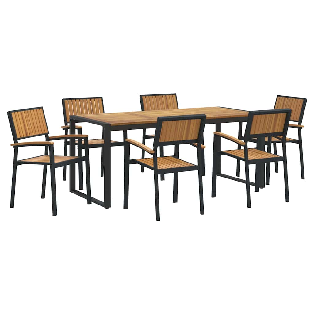 8721102817489_wbg-an-m_en_hd_3 vidaXL Garden Dining Set 7 pcs Black and brown 180 x 90 x 75 cm - Image 2
