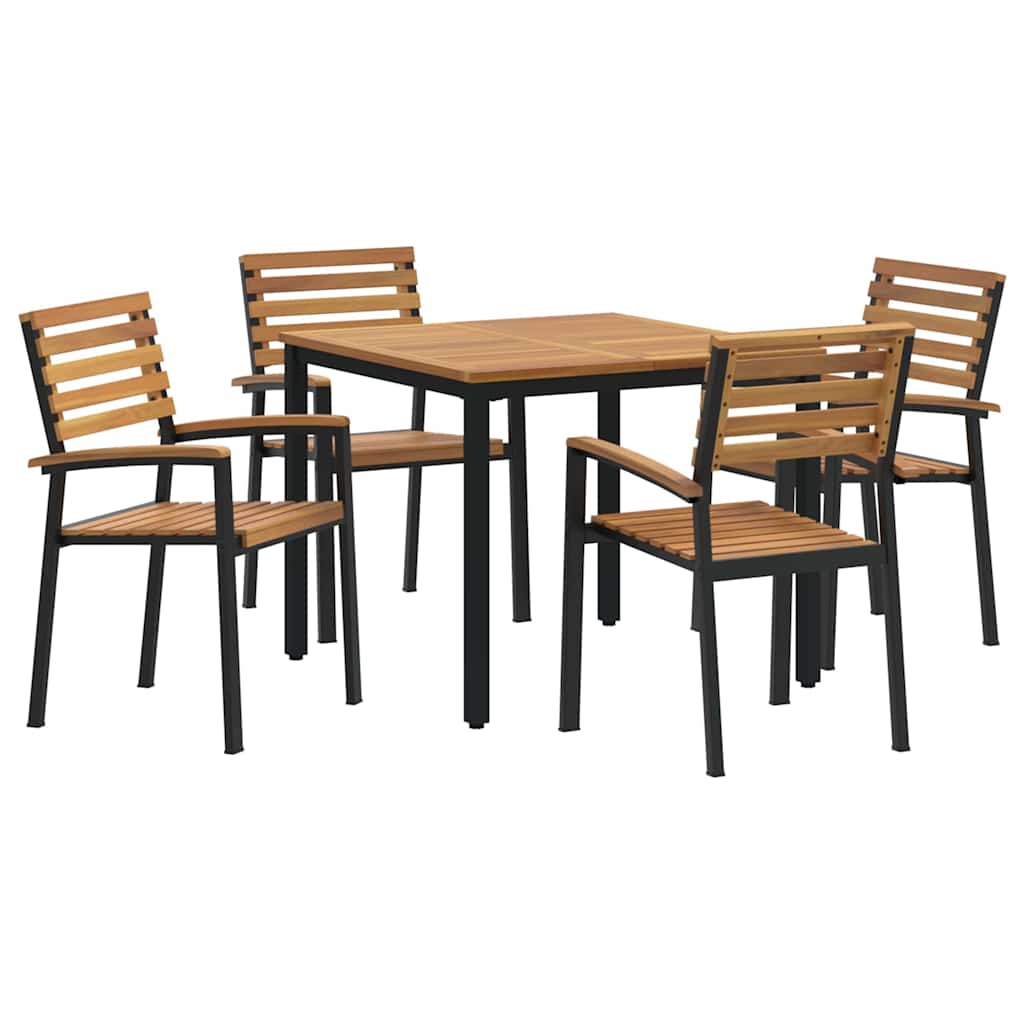8721102817588_wbg-an-m_en_hd_3 vidaXL Garden Dining Set 5 pcs Black and brown 90 x 90 x 75 cm - Image 2