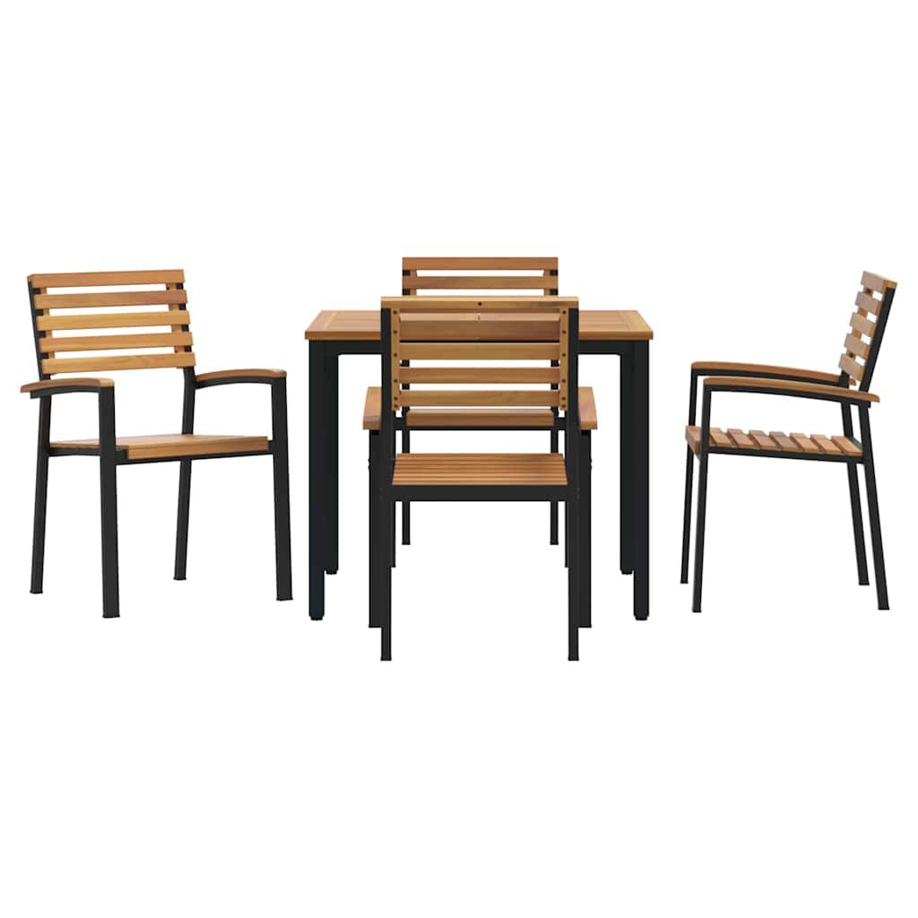 8721102817588_wbg-fr_en_hd_4 vidaXL Garden Dining Set 5 pcs Black and brown 90 x 90 x 75 cm - Image 7