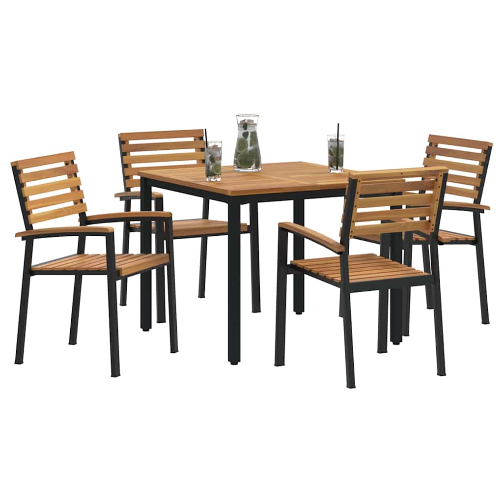 8721102817588_wbg-mo_en_hd_1 vidaXL Garden Dining Set 5 pcs Black and brown 90 x 90 x 75 cm - Image 3