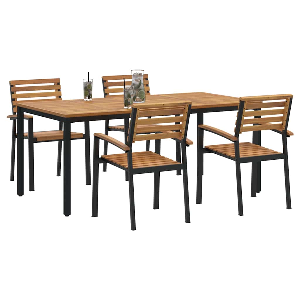 8721102817618_wbg-mo_en_hd_1 vidaXL Garden Dining Set 5 pcs Black and brown 180 x 90 x 75 cm - Image 3