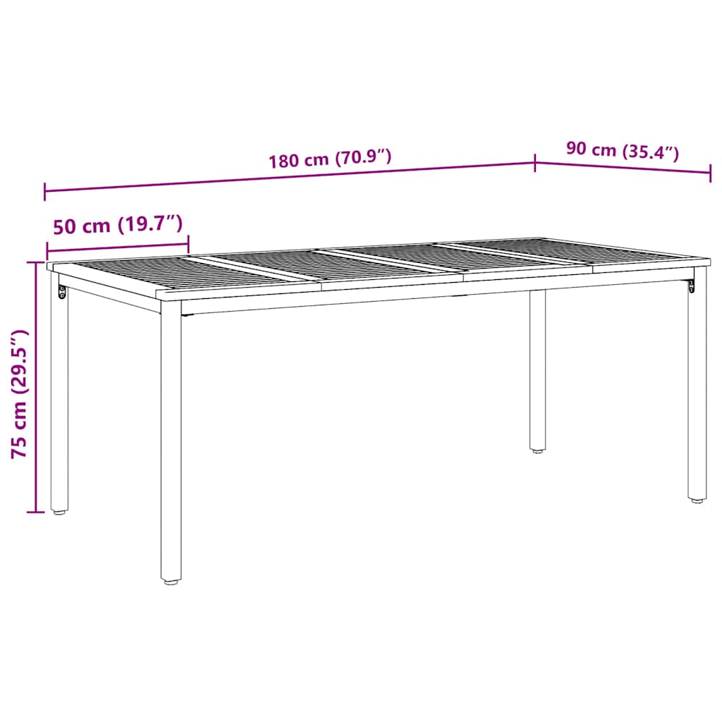 8721102817618_wbg-siz_en_hd_2 vidaXL Garden Dining Set 5 pcs Black and brown 180 x 90 x 75 cm - Image 13