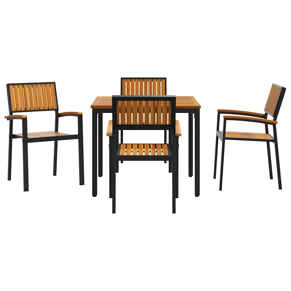 8721102817748_wbg-fr_en_hd_4 vidaXL Garden Dining Set 5 pcs Black and brown 90 x 90 x 75 cm - Image 7