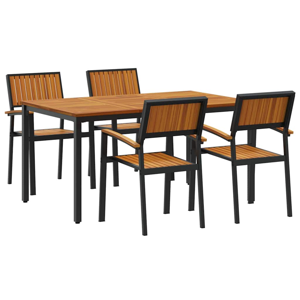 8721102817755_wbg-an-m_en_hd_3 vidaXL Garden Dining Set 5 pcs Black and brown 150 x 90 x 75 cm - Image 2