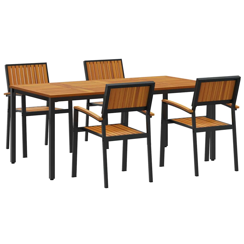 8721102817779_wbg-an-m_en_hd_3 vidaXL Garden Dining Set 5 pcs Black and brown 180 x 90 x 75 cm - Image 2
