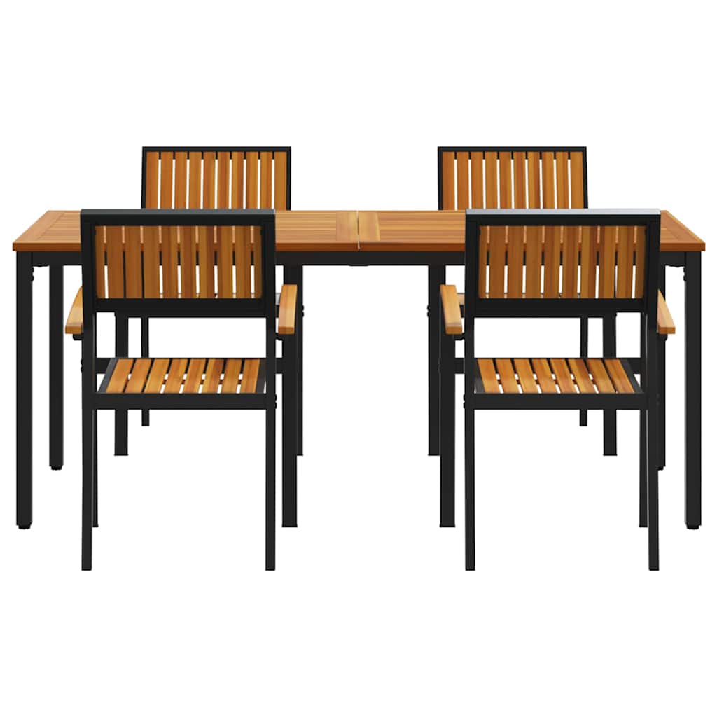 8721102817779_wbg-fr_en_hd_4 vidaXL Garden Dining Set 5 pcs Black and brown 180 x 90 x 75 cm - Image 7