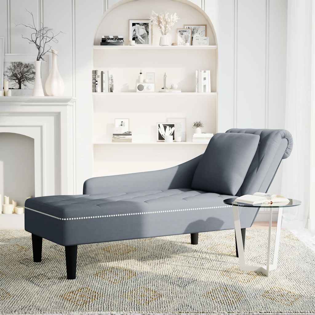 8721102822414_g_en_hd_1 vidaXL Chaise Lounge with Pillow and Right Armrest Dark Grey Velvet - Image 2