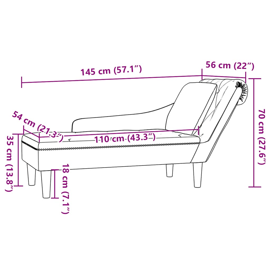8721102822414_g_en_hd_8 vidaXL Chaise Lounge with Pillow and Right Armrest Dark Grey Velvet - Image 9