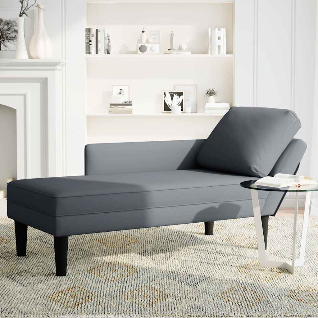 8721102822766_g_en_hd_2 vidaXL Chaise Lounge with Pillow and Right Armrest Dark Grey Velvet - Image 3