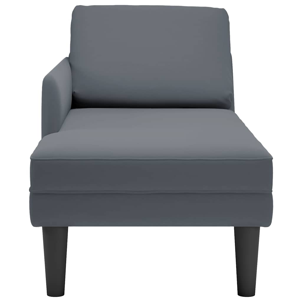 8721102822766_g_en_hd_3 vidaXL Chaise Lounge with Pillow and Right Armrest Dark Grey Velvet - Image 4