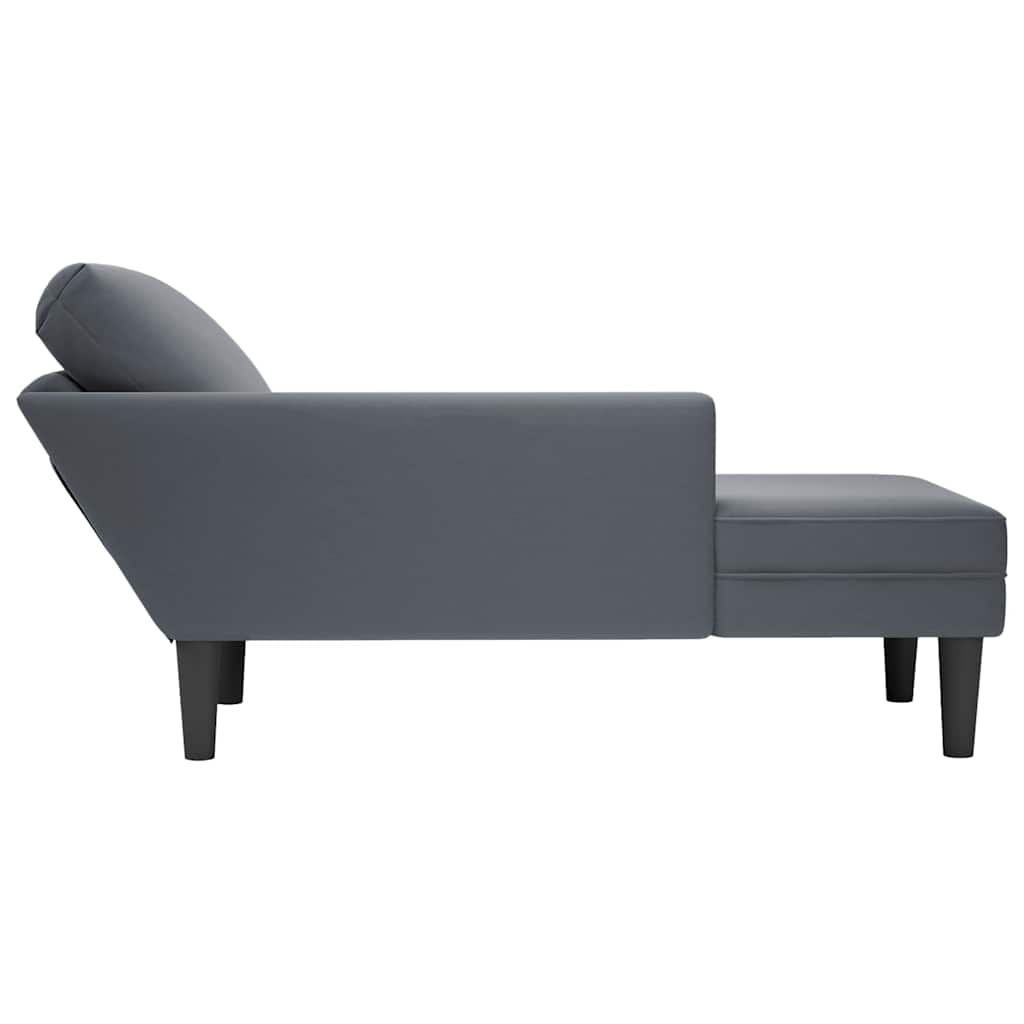 8721102822766_g_en_hd_4 vidaXL Chaise Lounge with Pillow and Right Armrest Dark Grey Velvet - Image 5