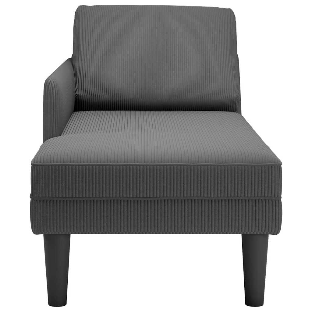 8721102822841_g_en_hd_3 vidaXL Chaise Lounge with Pillow Dark Grey Corduroy Fabric - Image 4