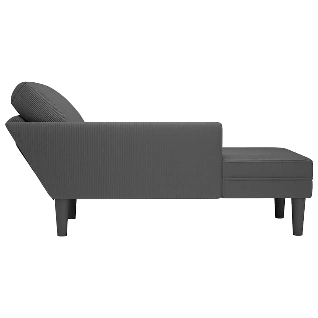 8721102822841_g_en_hd_4 vidaXL Chaise Lounge with Pillow Dark Grey Corduroy Fabric - Image 5