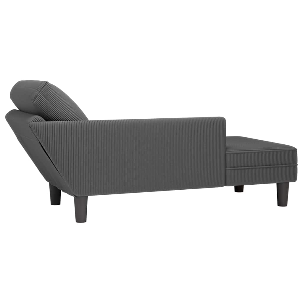 8721102822841_g_en_hd_5 vidaXL Chaise Lounge with Pillow Dark Grey Corduroy Fabric - Image 6