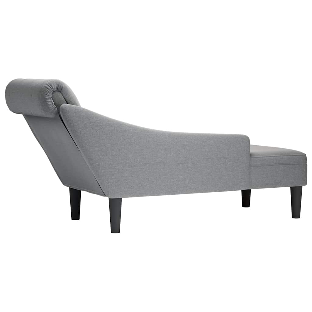 8721102822919_g_en_hd_5 vidaXL Chaise Lounge with Pillow and Right Armrest Light Grey Fabric - Image 6