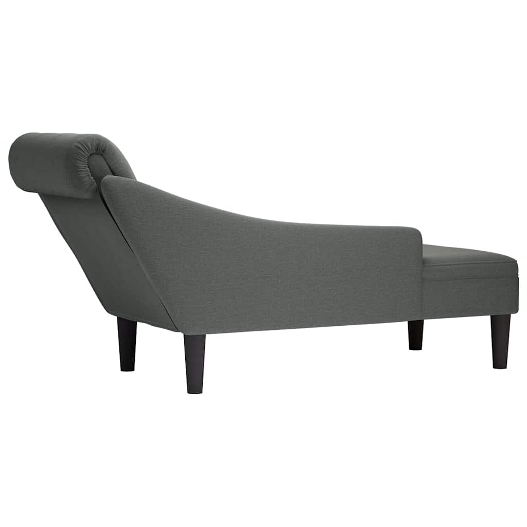 8721102822926_g_en_hd_5 vidaXL Chaise Lounge with Pillow and Right Armrest Dark Grey Fabric - Image 6