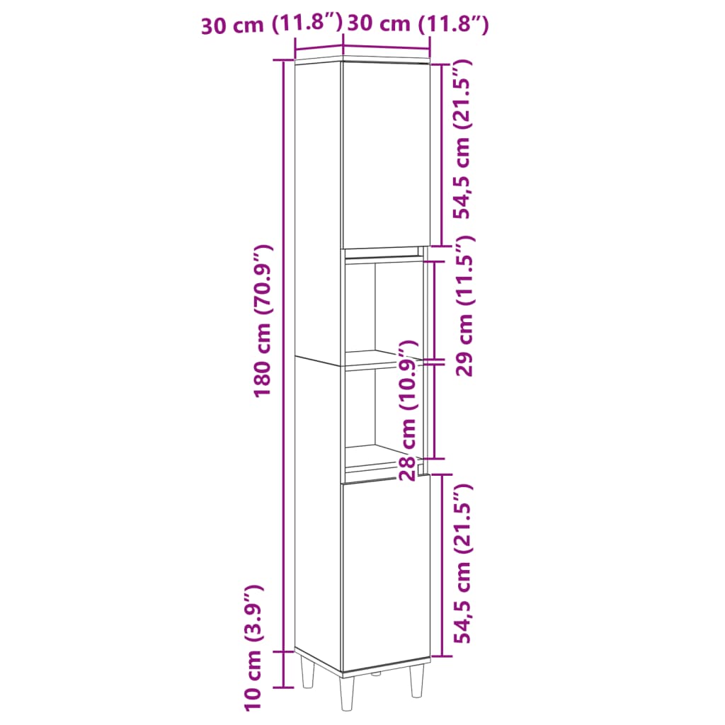 8721102823343_g_en_hd_8 vidaXL Bathroom Cabinet Sonoma Oak 30x30x190 cm Engineered Wood - Image 10