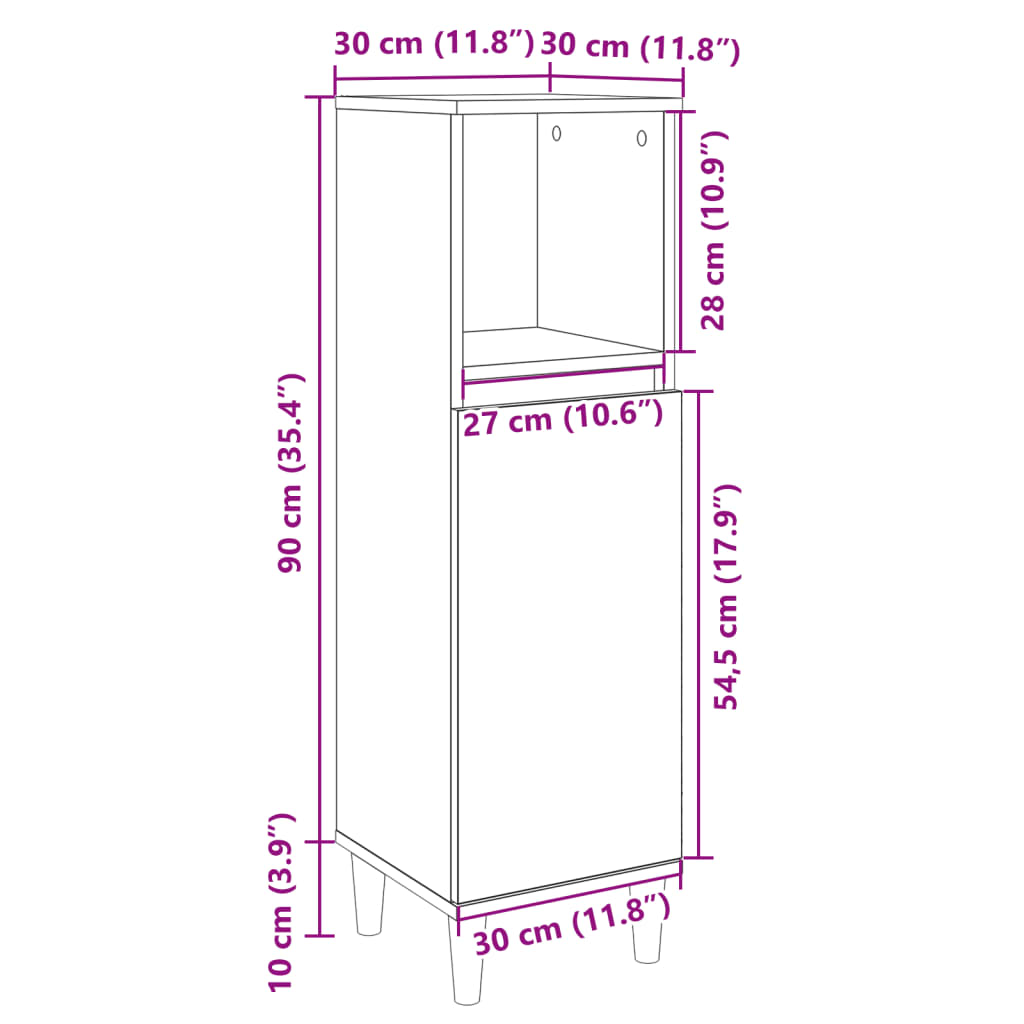 8721102823350_g_en_hd_8 vidaXL Bathroom Cabinet Sonoma Oak 30x30x100 cm Engineered Wood - Image 11