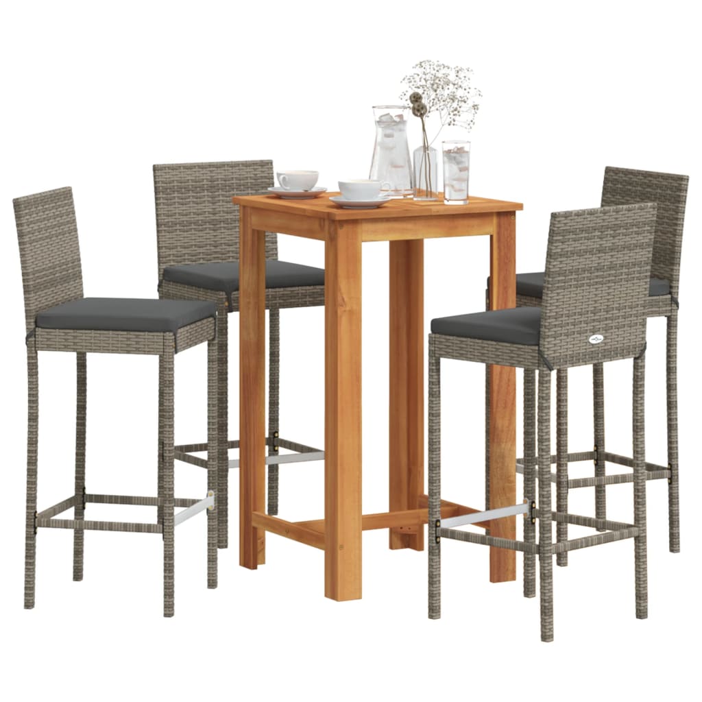 8721102834318_m_en_hd_1 vidaXL 5 Piece Garden Bar Set Grey Solid Wood Acacia and Poly Rattan - Image 1