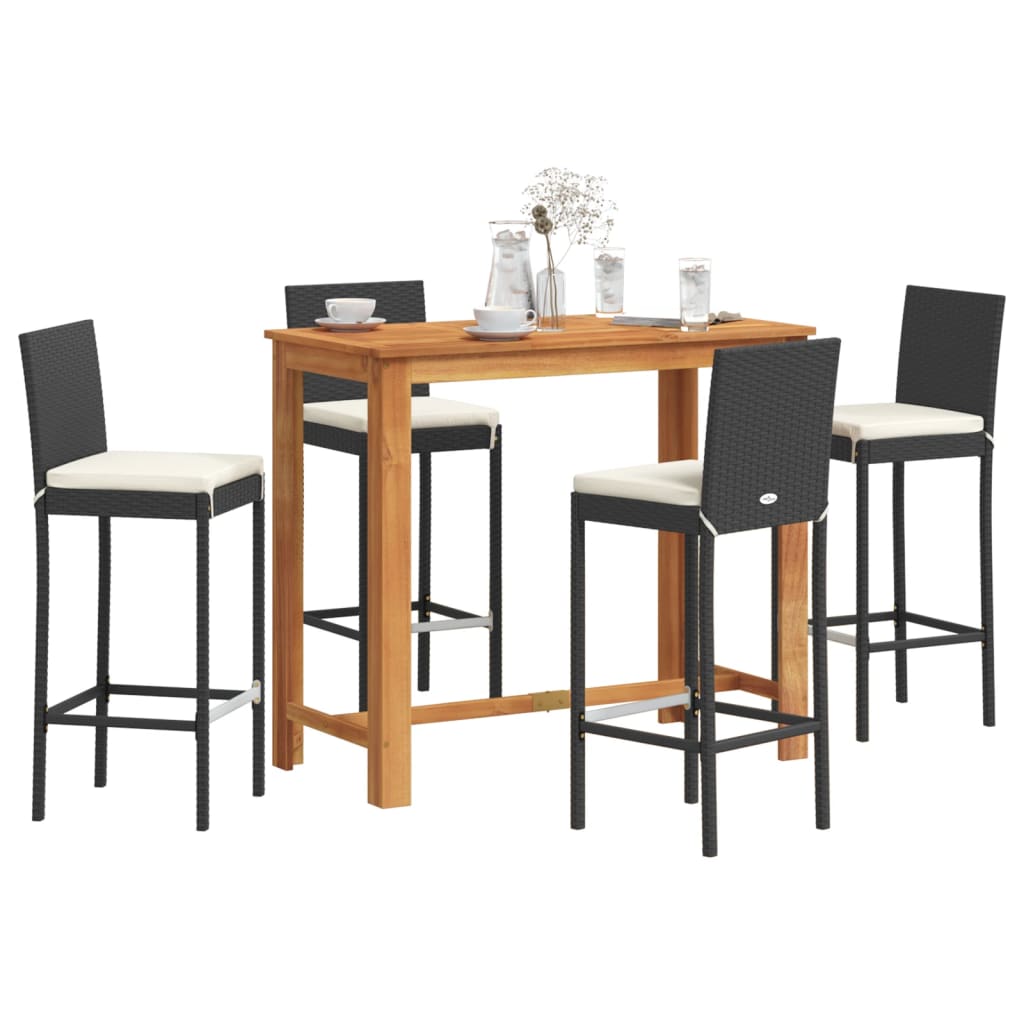 8721102834448_m_en_hd_1 vidaXL 5 Piece Garden Bar Set Black Solid Wood Acacia and Poly Rattan - Image 1